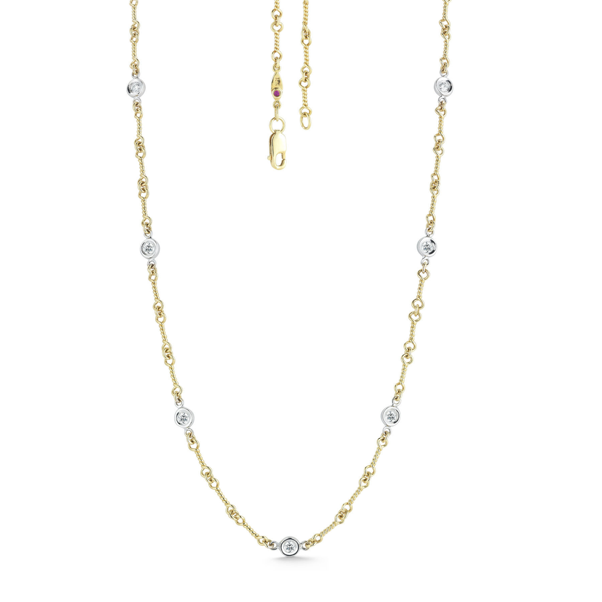 Diamond Dogbone Necklace | .28tw