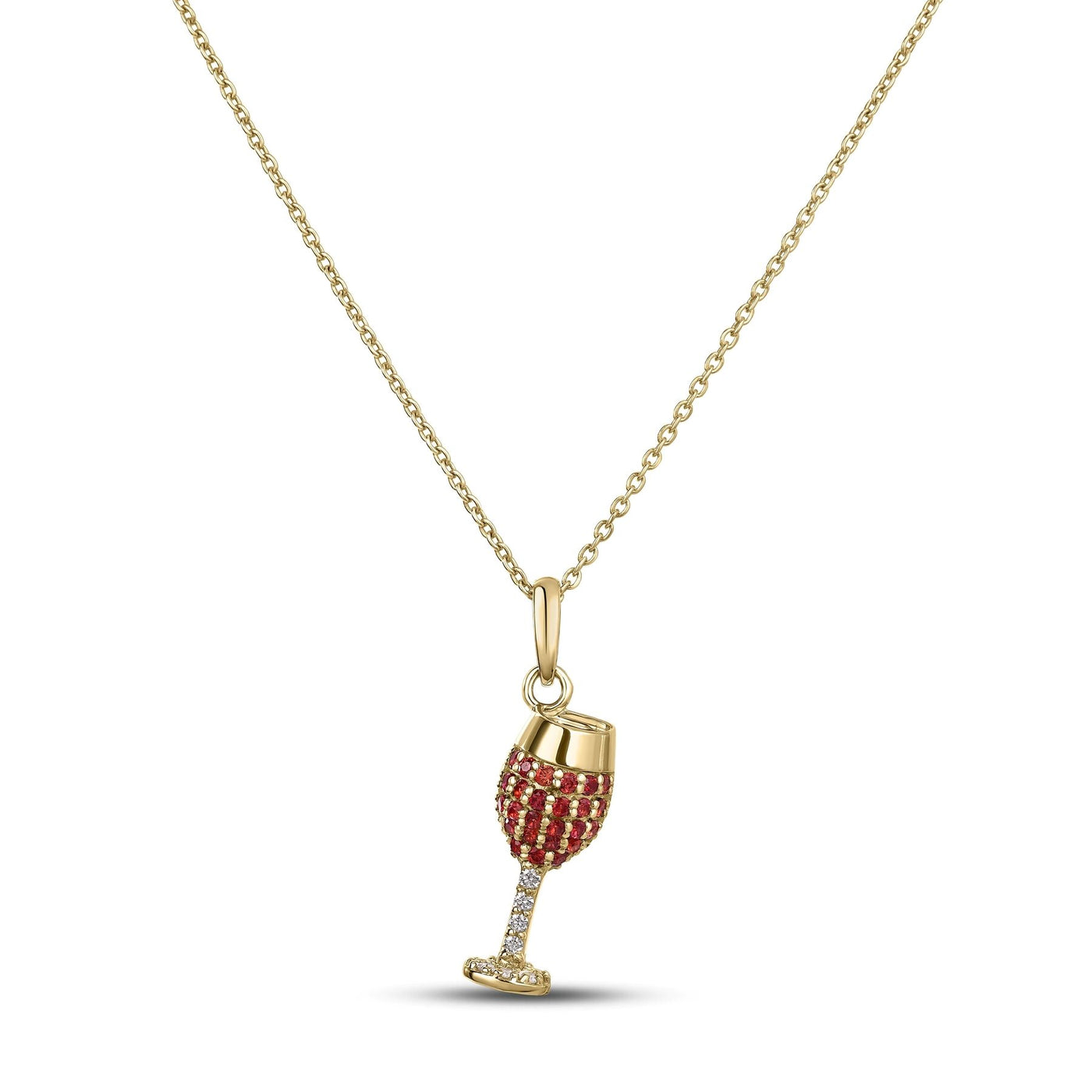 Orange Sapphire & Diamond Wine Glass Pendant
