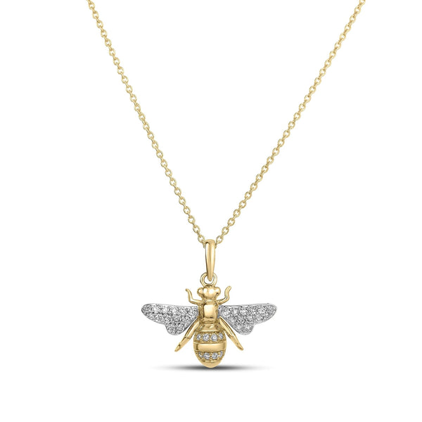 Diamond Bumble Bee Pendant | .13tw
