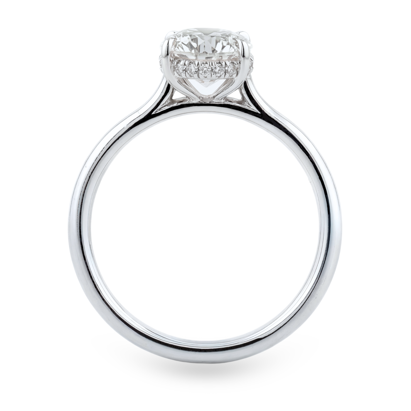 Oval Diamond Solitaire Ring with Hidden Halo | 1.75tw