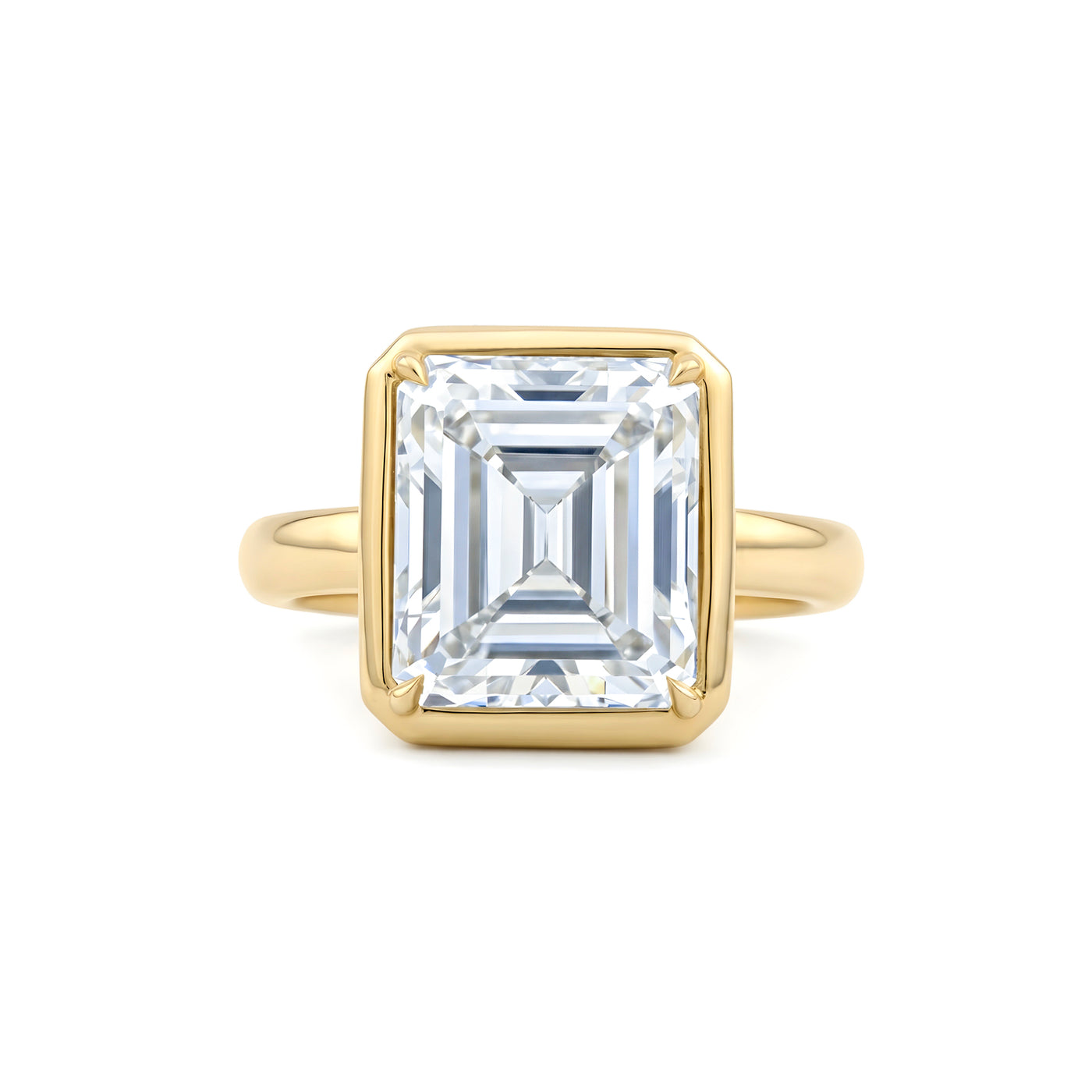 Emerald Cut Diamond Bezel Set Solitaire Engagement Ring | 5.96ct