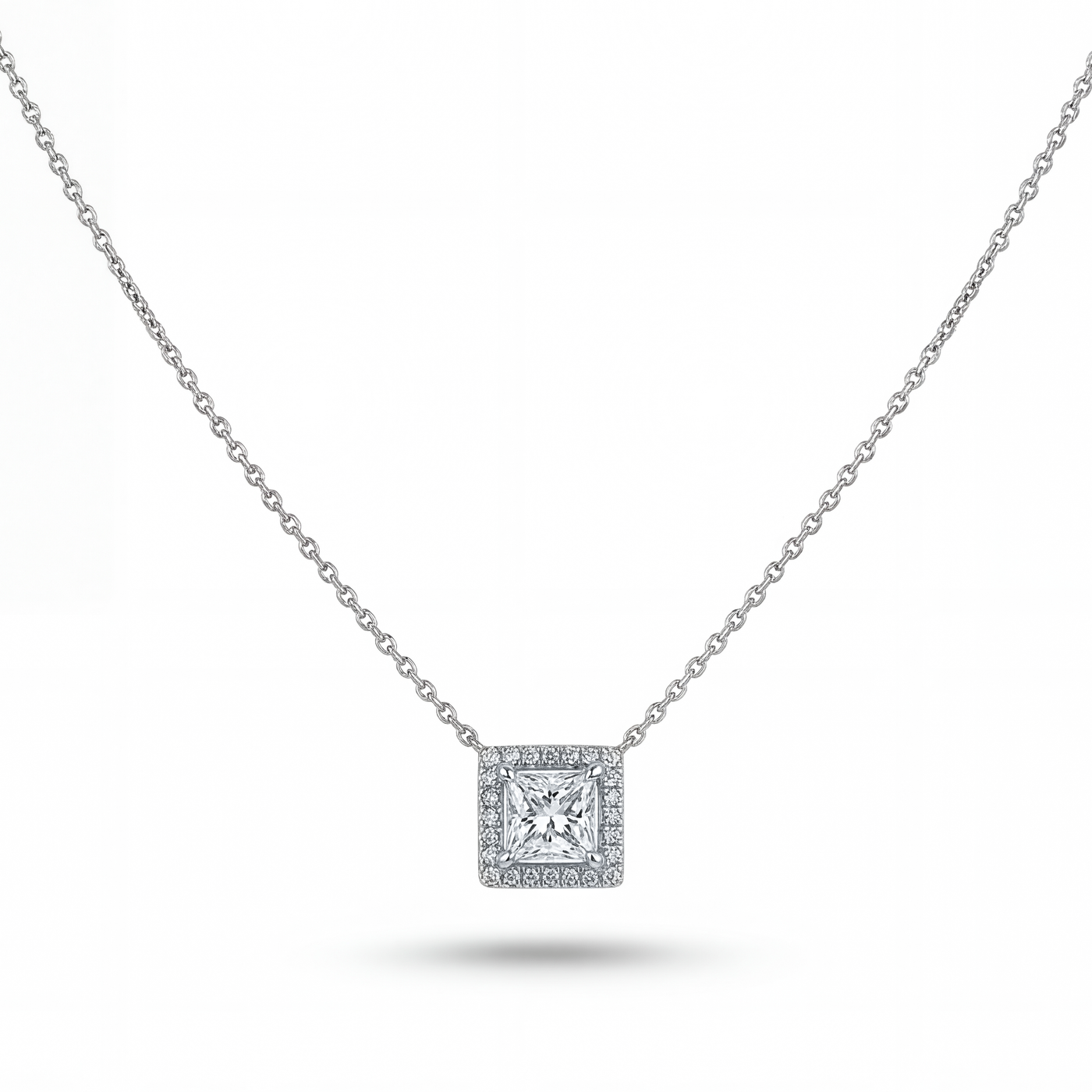 Princess Cut Diamond Halo Pendant | 1.19tw