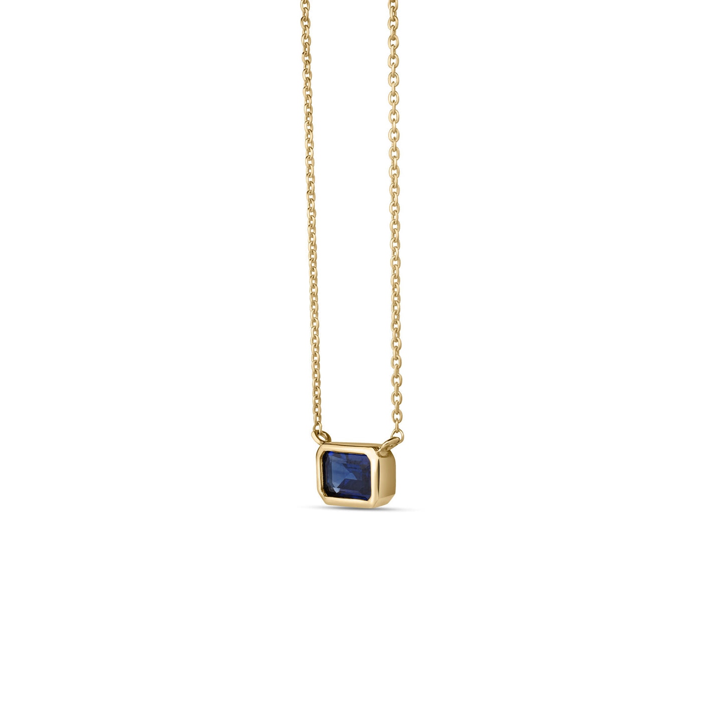 Emerald Cut Sapphire Necklace | .55ct