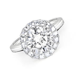 Round Cut Diamond with Blaze Cut Halo Ring | 4.19tw