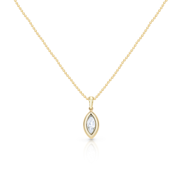 Double Bezel Marquise Diamond Pendant | 0.73ct