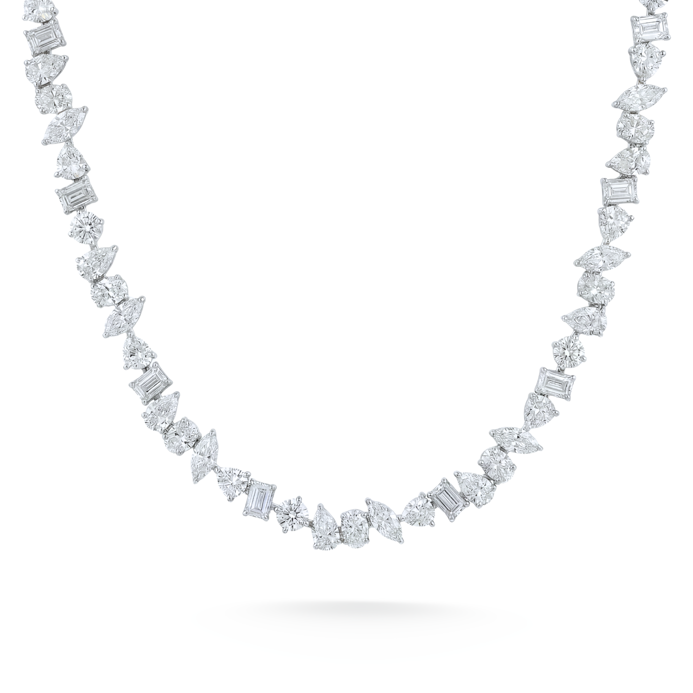 Mix Shape Diamond Tennis Necklace | 41.06tw