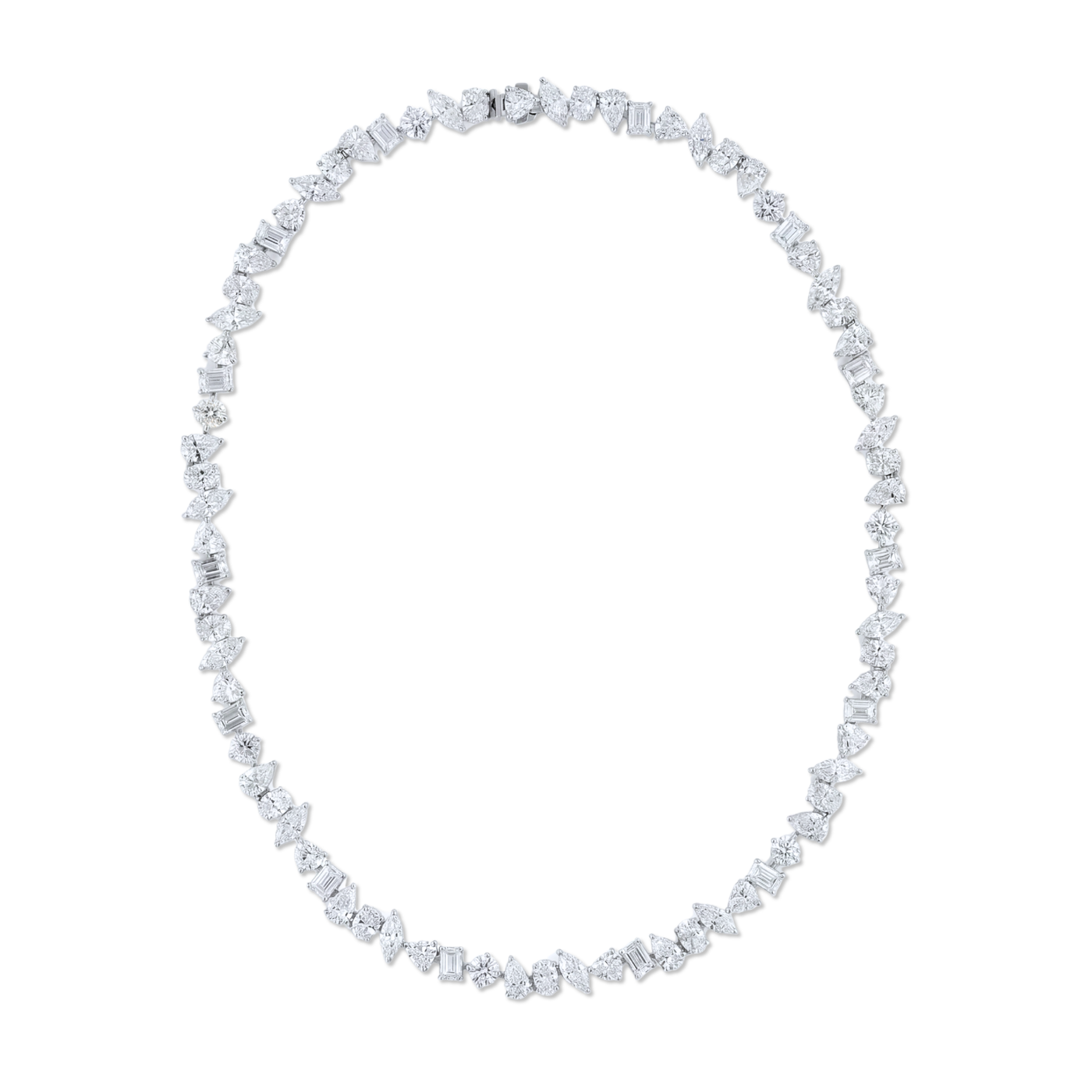 Mix Shape Diamond Tennis Necklace | 41.06tw