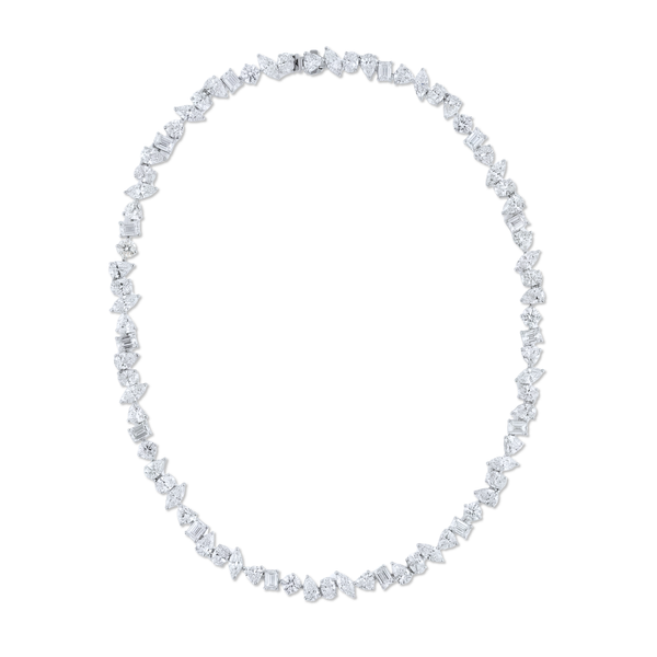 Mix Shape Diamond Tennis Necklace | 41.06tw