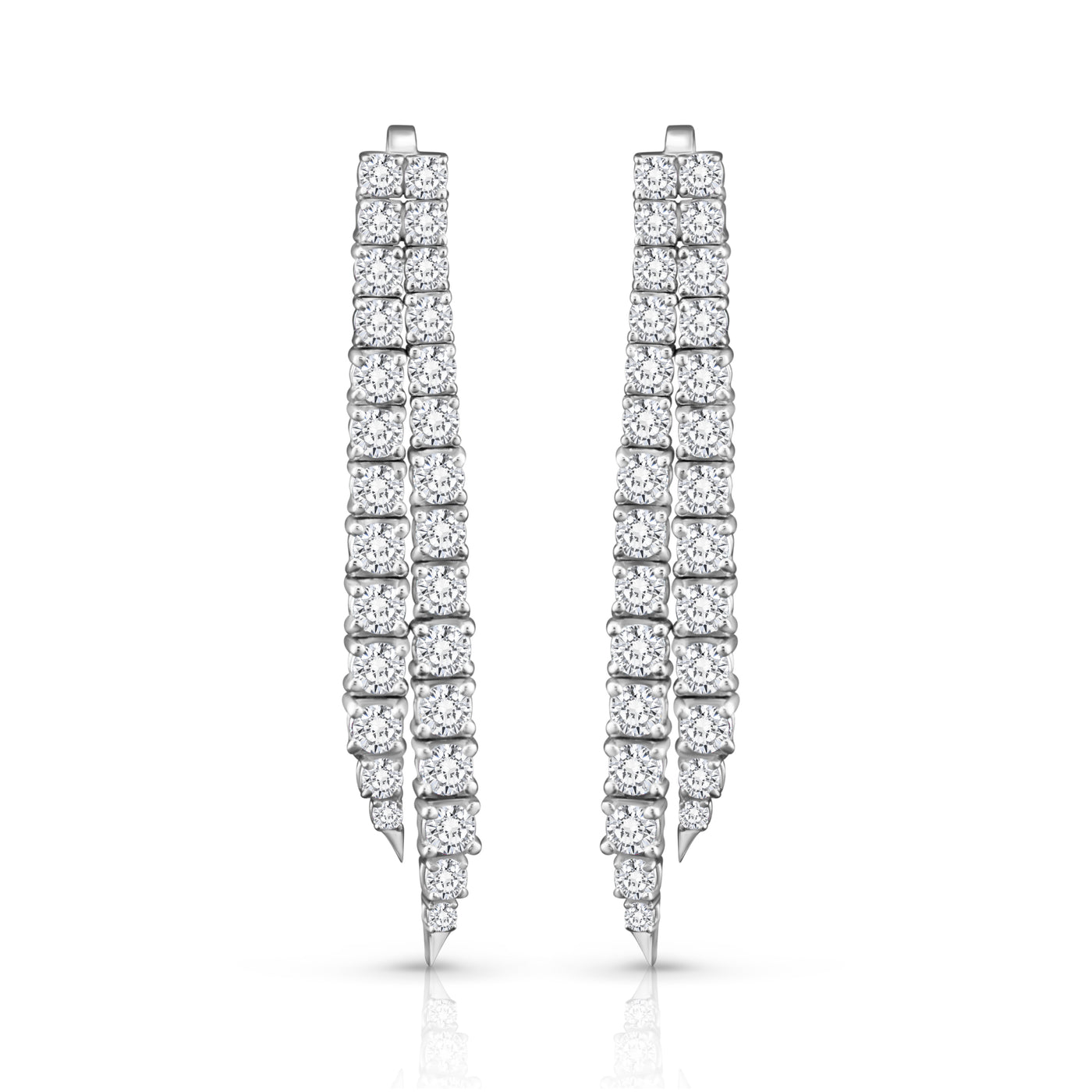 Two Row Diamond Drop Earrings | 4.57tw