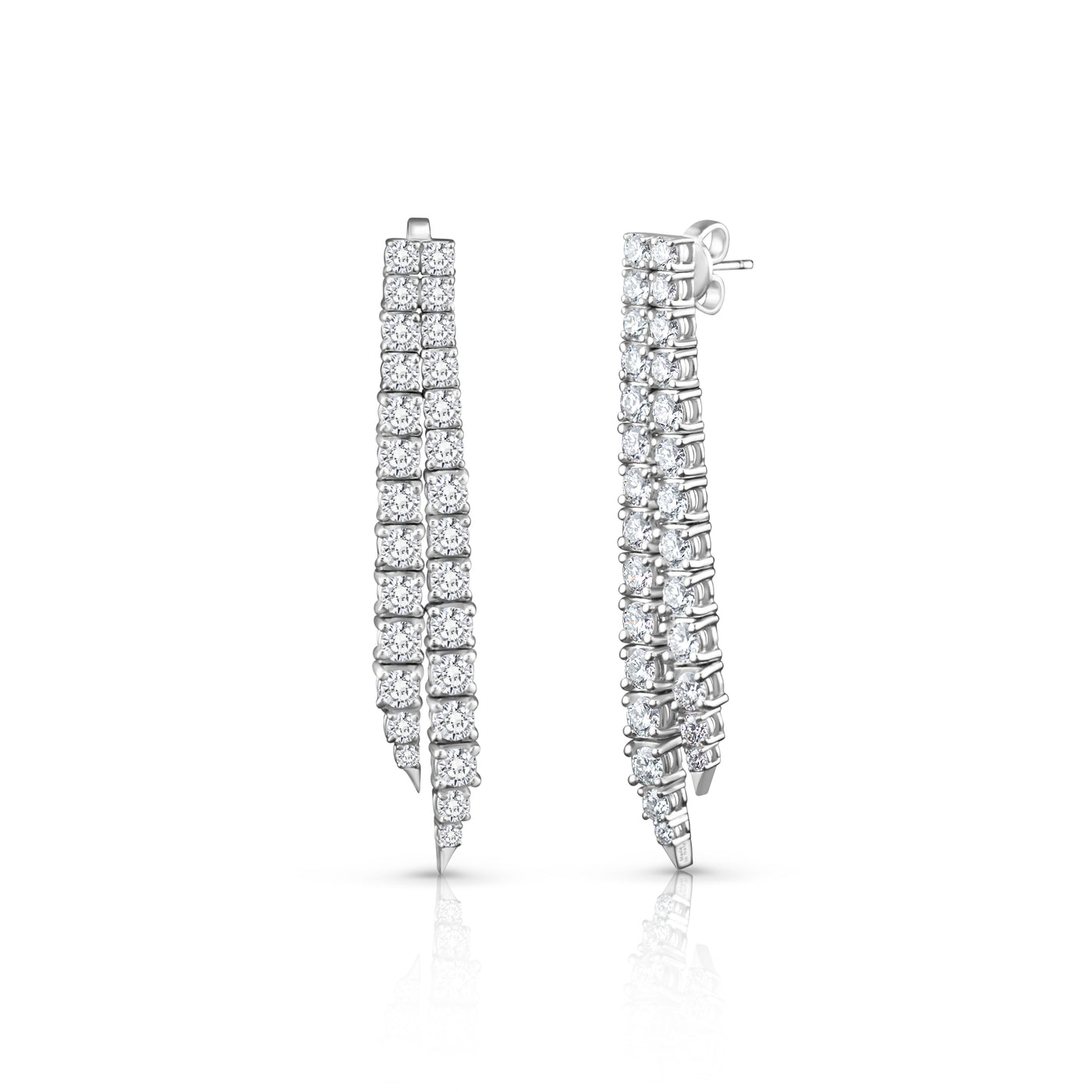 Two Row Diamond Drop Earrings | 4.57tw