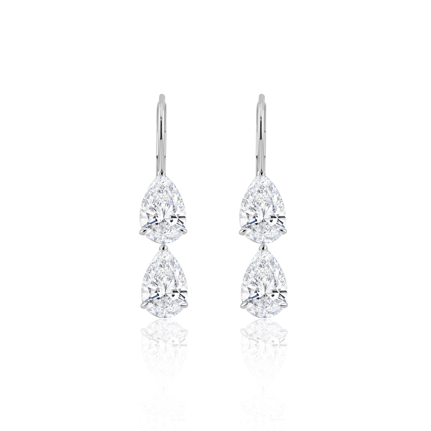 Pear Shape Diamond Drop Earrings | 6.01tw