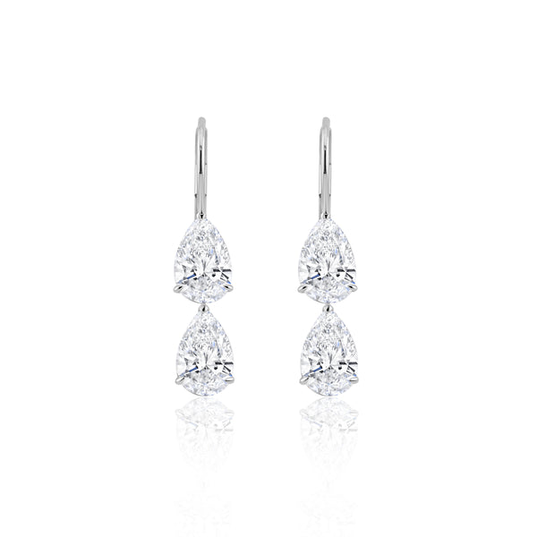 Pear Shape Diamond Drop Earrings | 6.01tw
