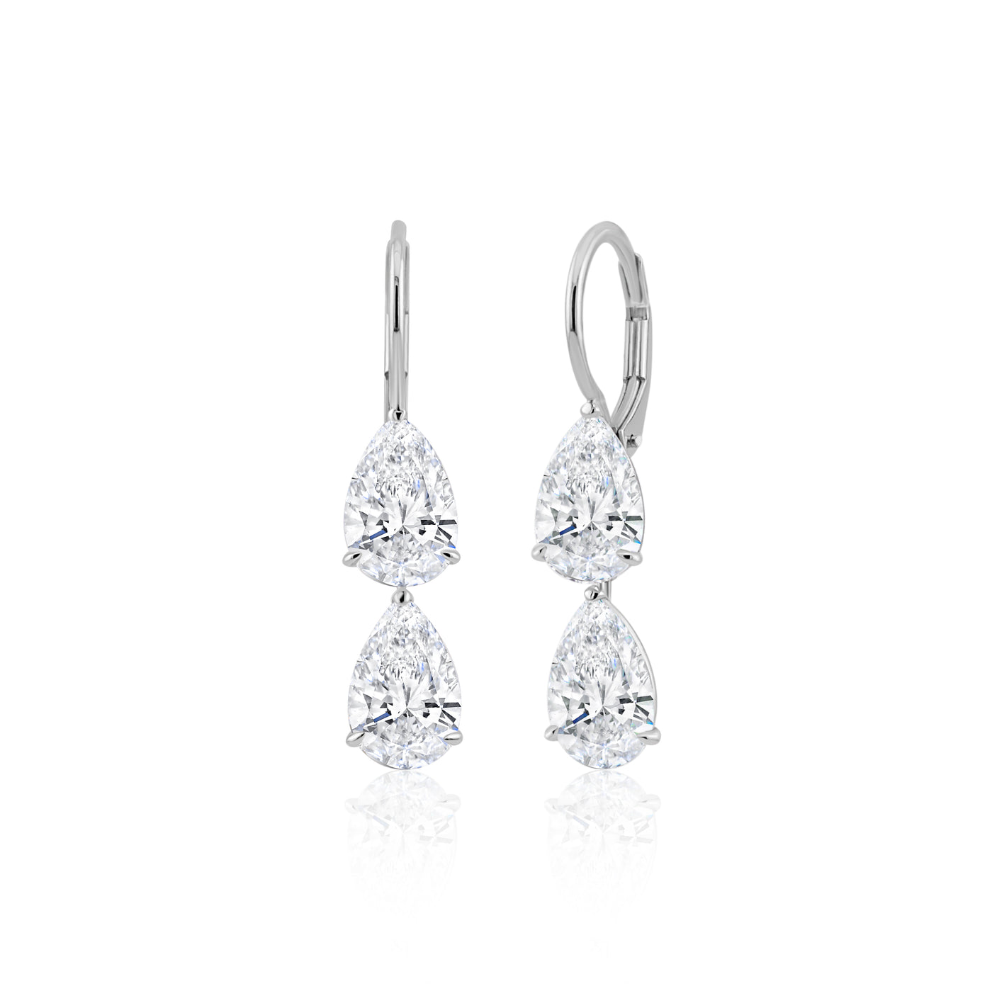 Pear Shape Diamond Drop Earrings | 6.01tw