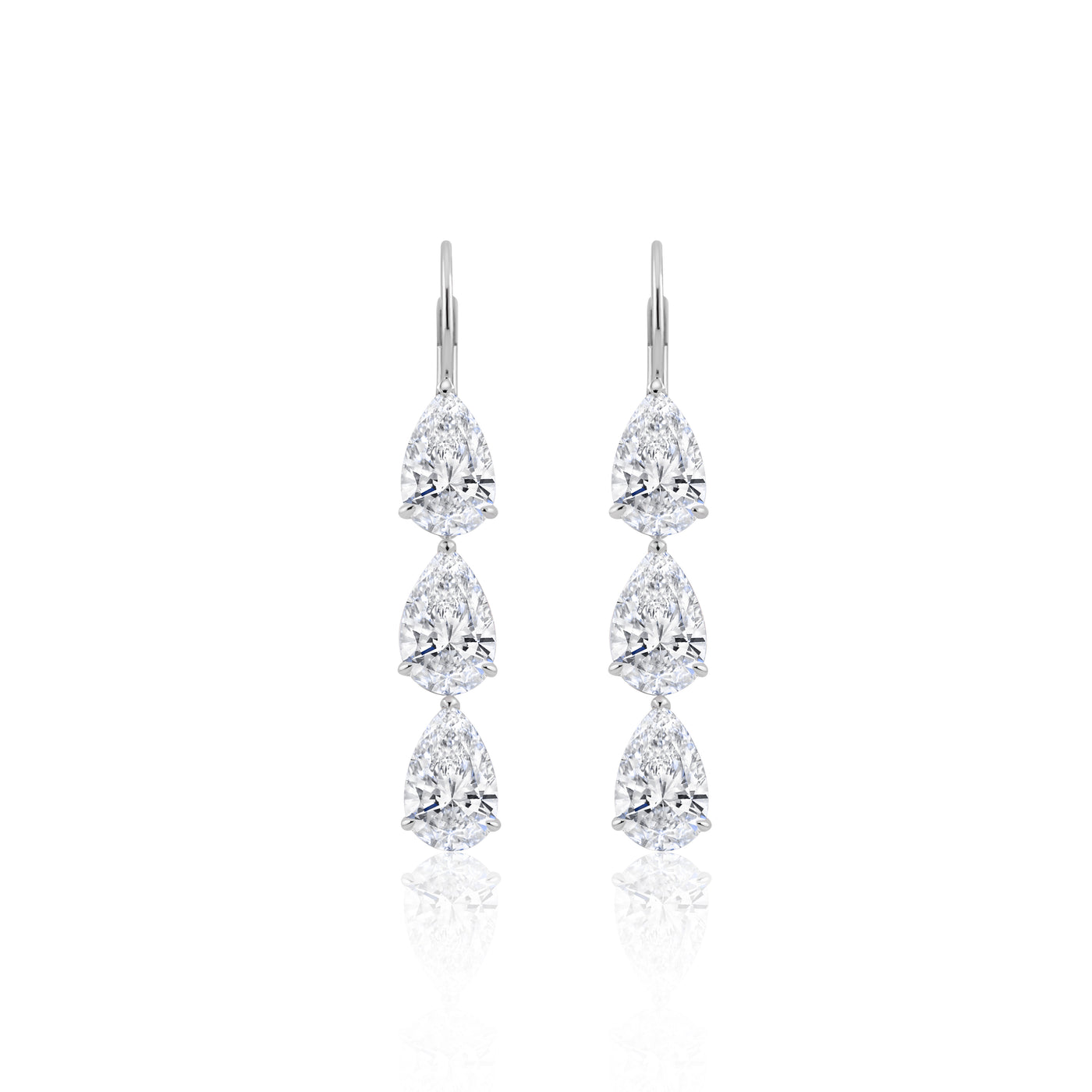 Pear Shape Diamond Drop Earrings | 9.11tw
