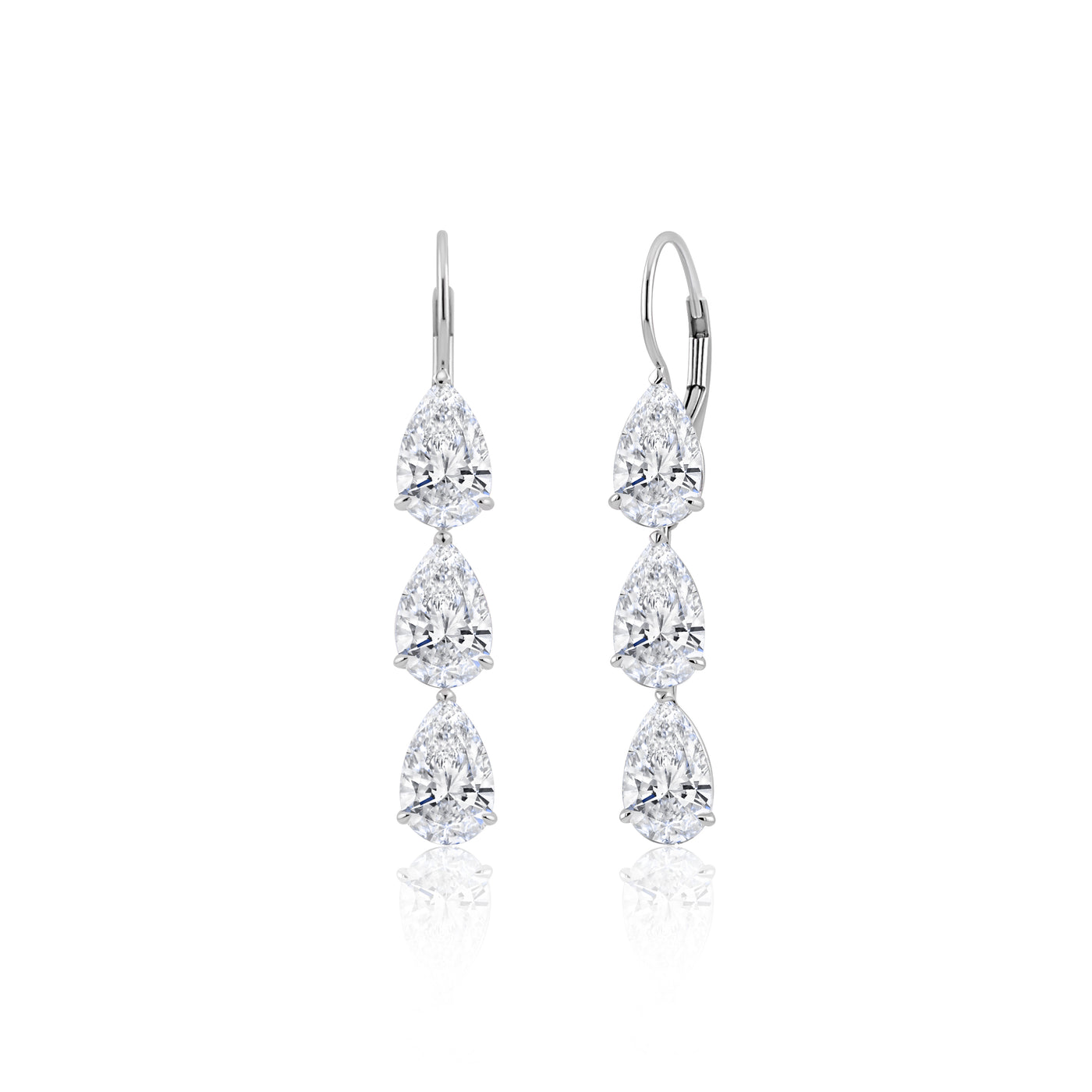 Pear Shape Diamond Drop Earrings | 9.11tw