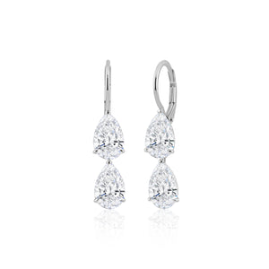 Pear Shape Diamond Drop Earrings | 9.11tw