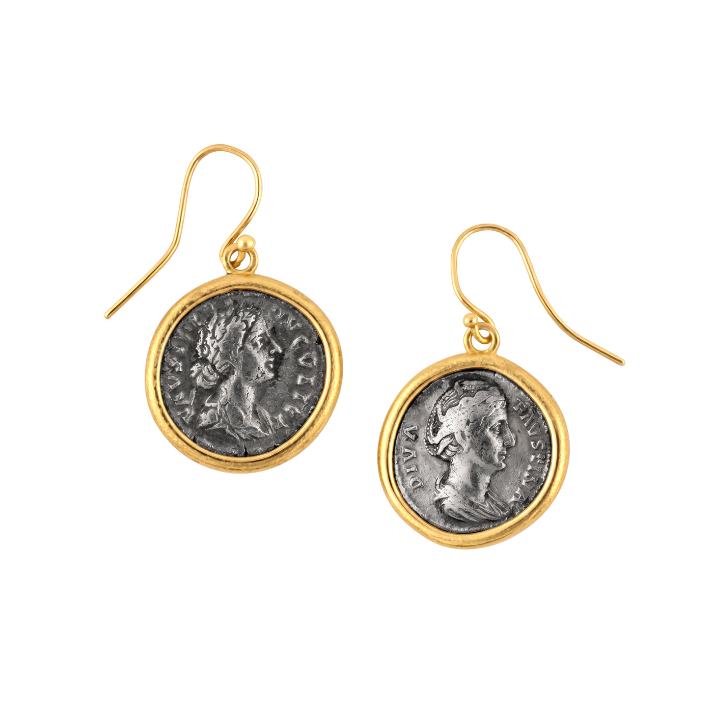 Ancient Roman Coin Drop Earrings