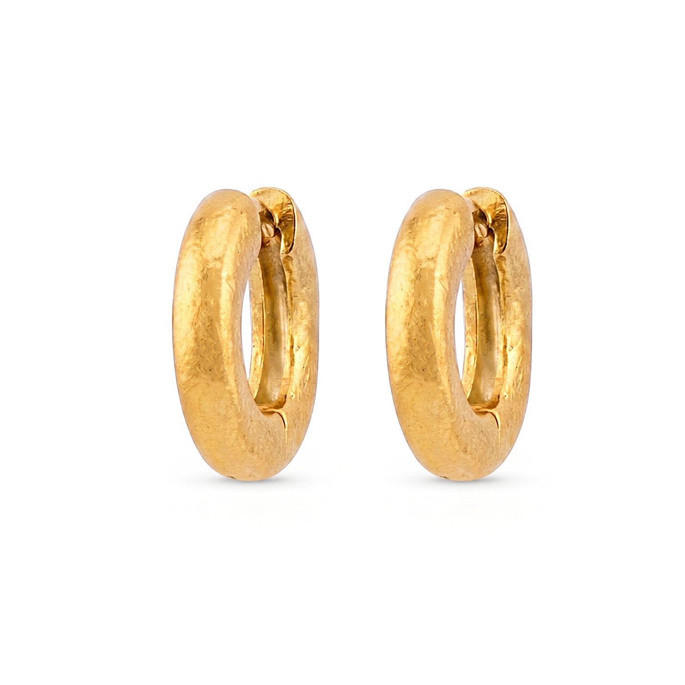 Medium Sculpted Gold Hoop Earrings