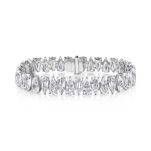 Step Cut Pear Shape Diamond Tennis Bracelet | 27.96tw