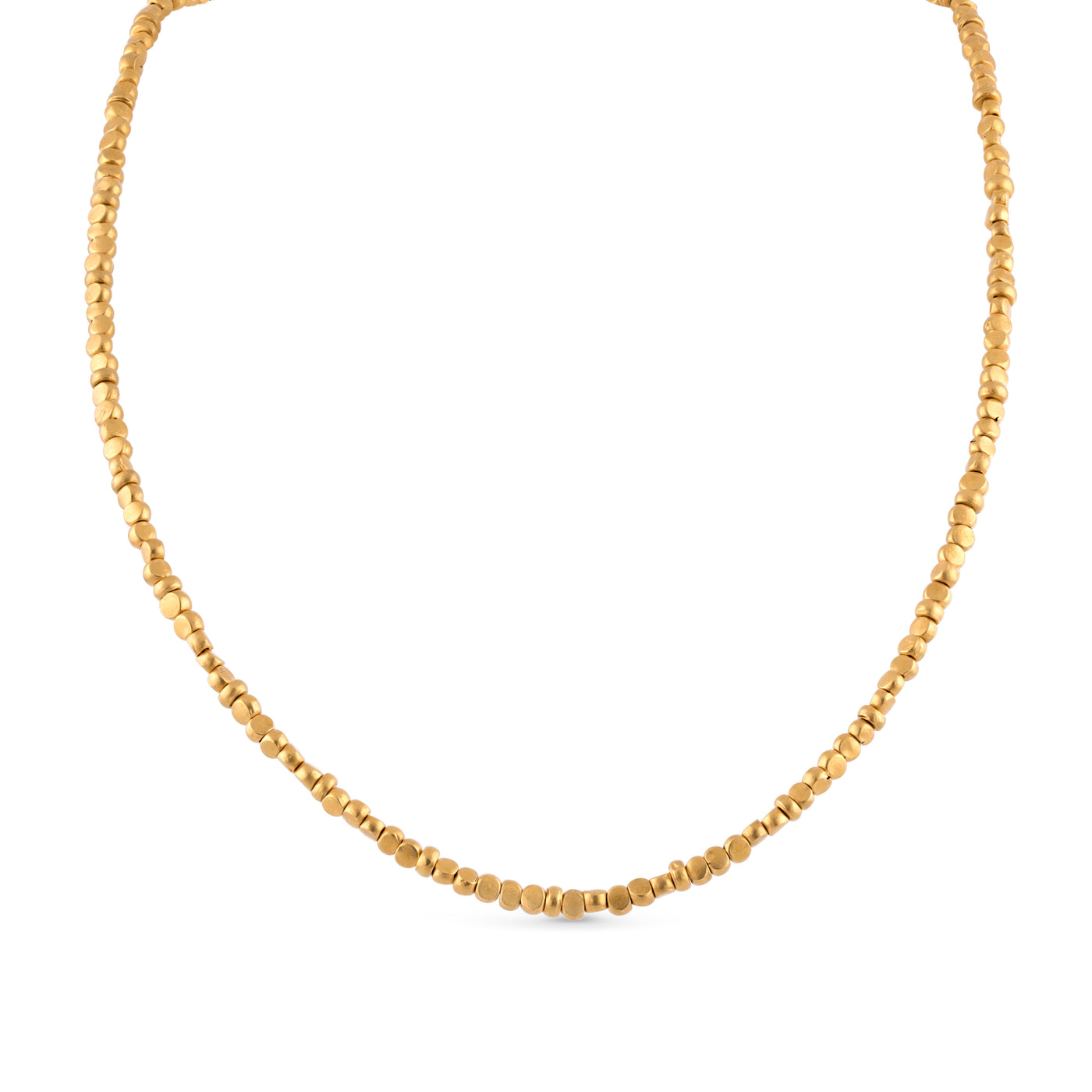 Flat Sided Bead Necklace | 17"