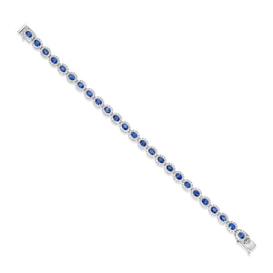 Blue Sapphire & Diamond Bracelet