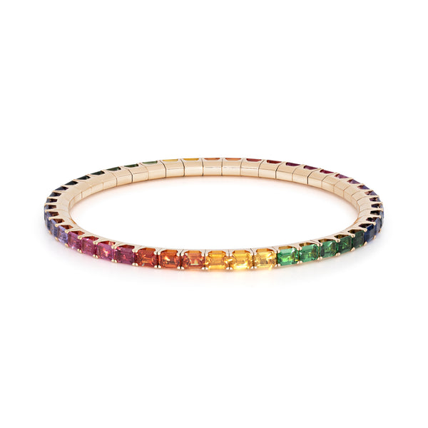 Rainbow Sapphire Stretch Bracelet