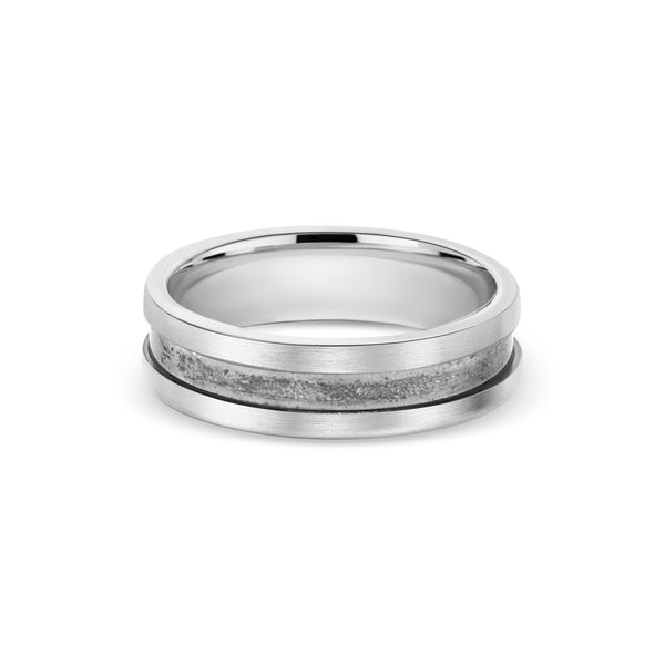 Satin Edge Grey Gold Band