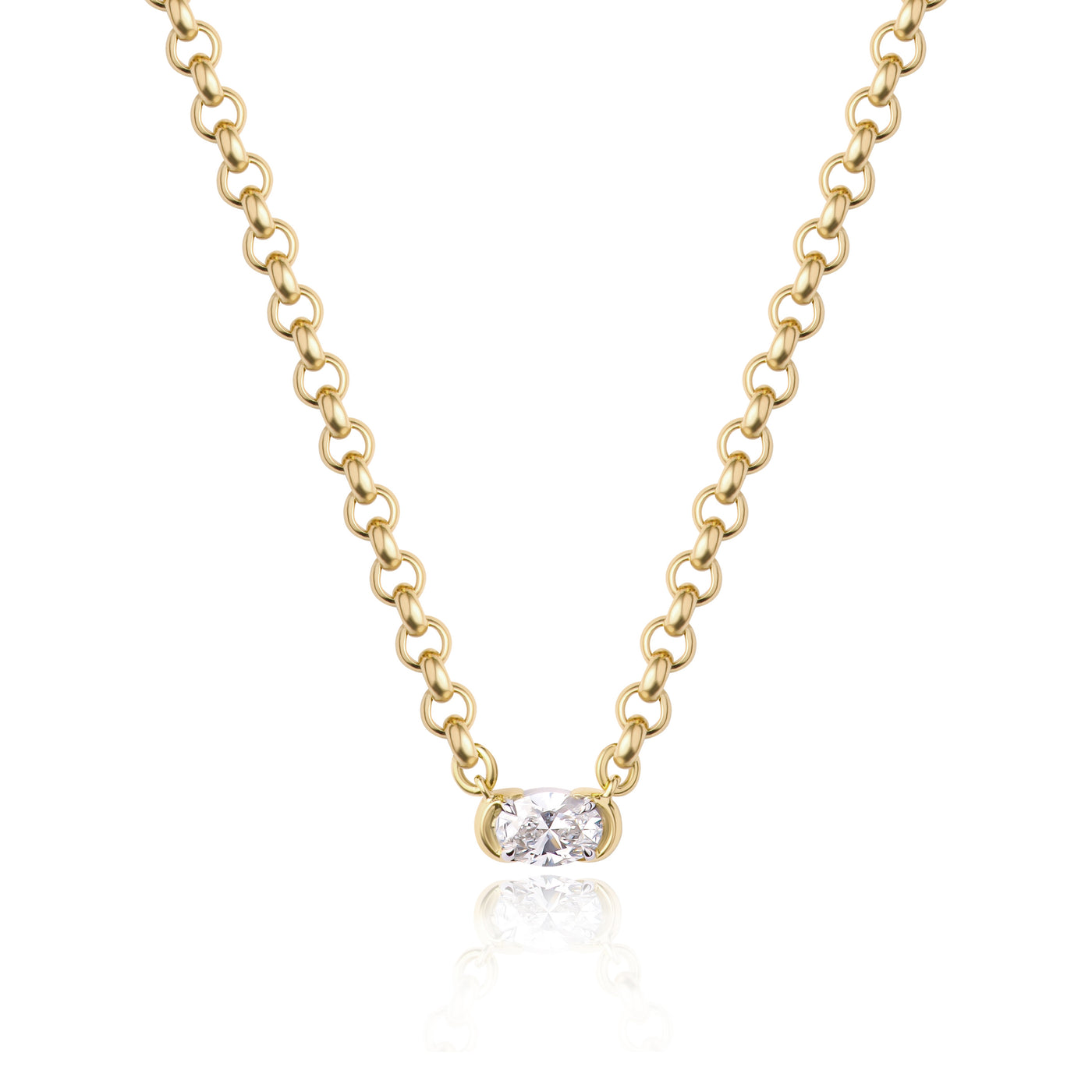 East West Oval Diamond Cuddle Necklace | .30ct