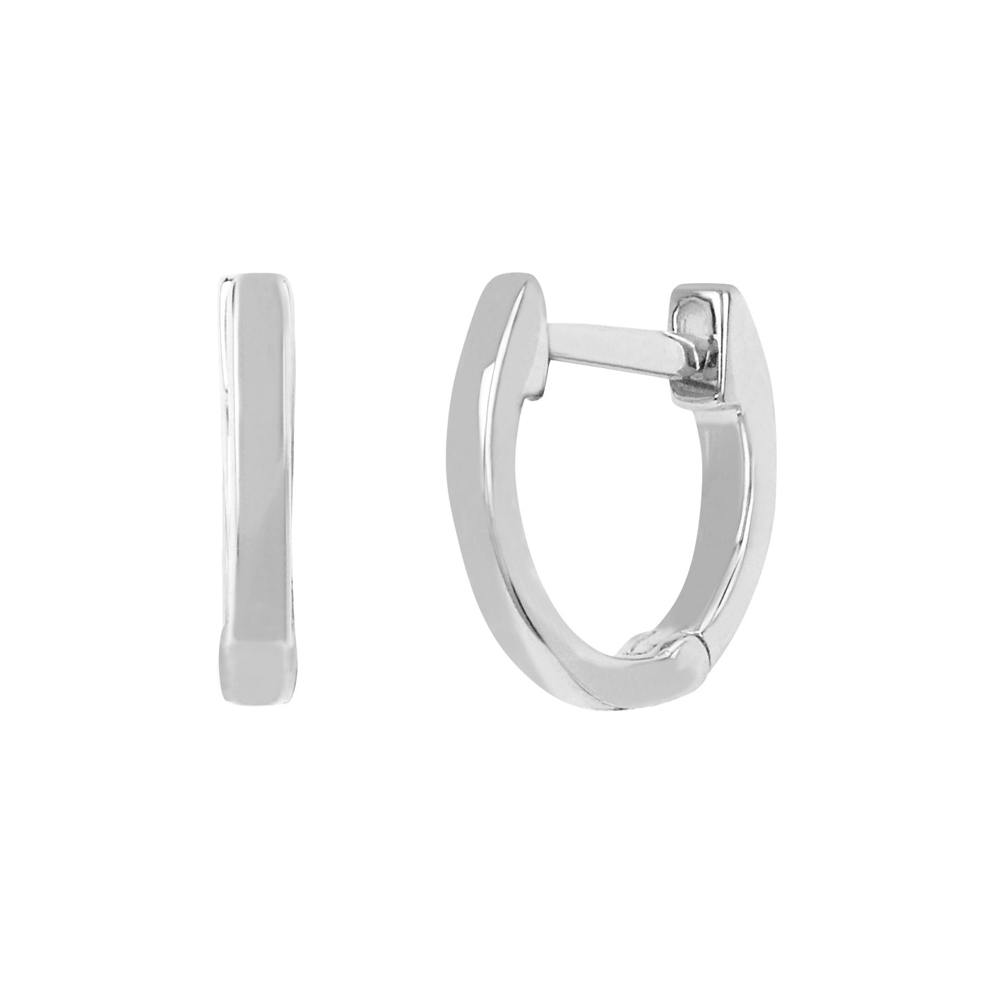 White Gold Mini Huggie Earrings