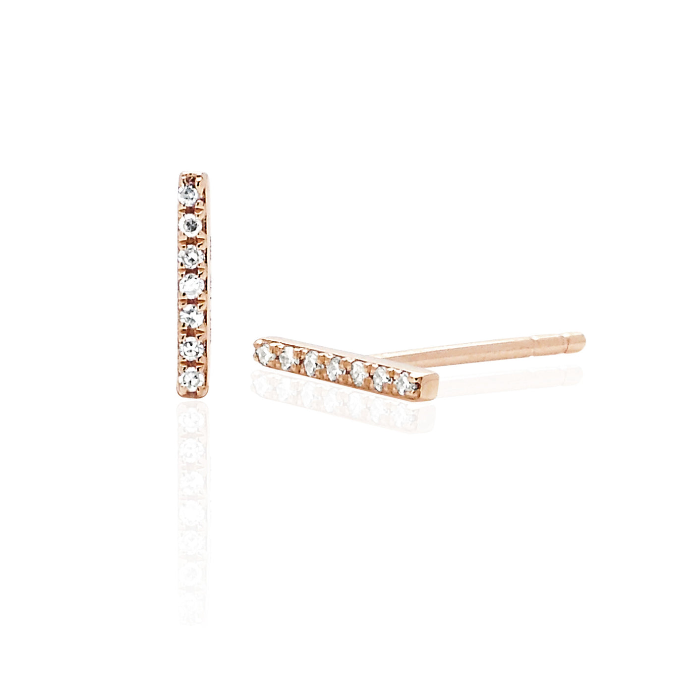 Diamond Mini Bar Earrings