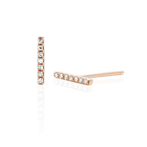 Diamond Mini Bar Earrings