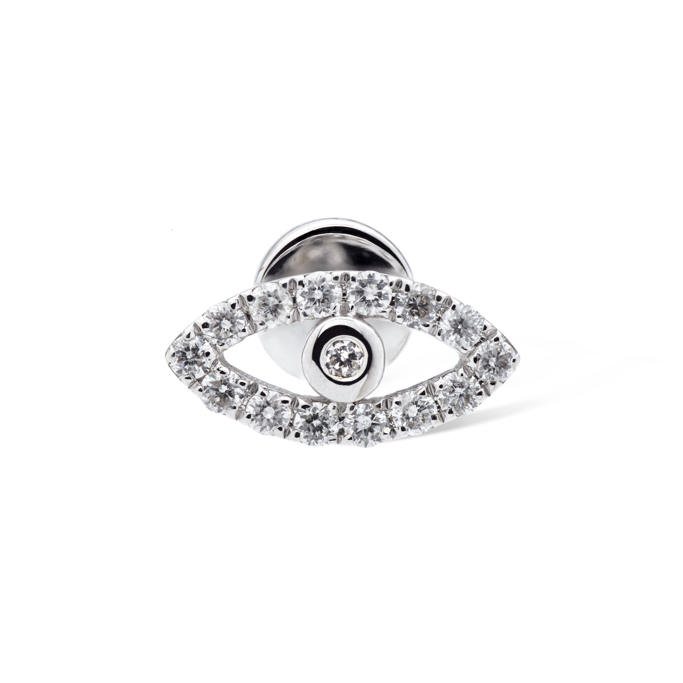 Diamond Pave Evil Eye Stud Earring EA77341-WG