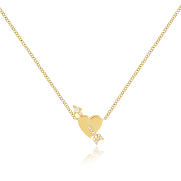 Diamond Arrow Heart Necklace
