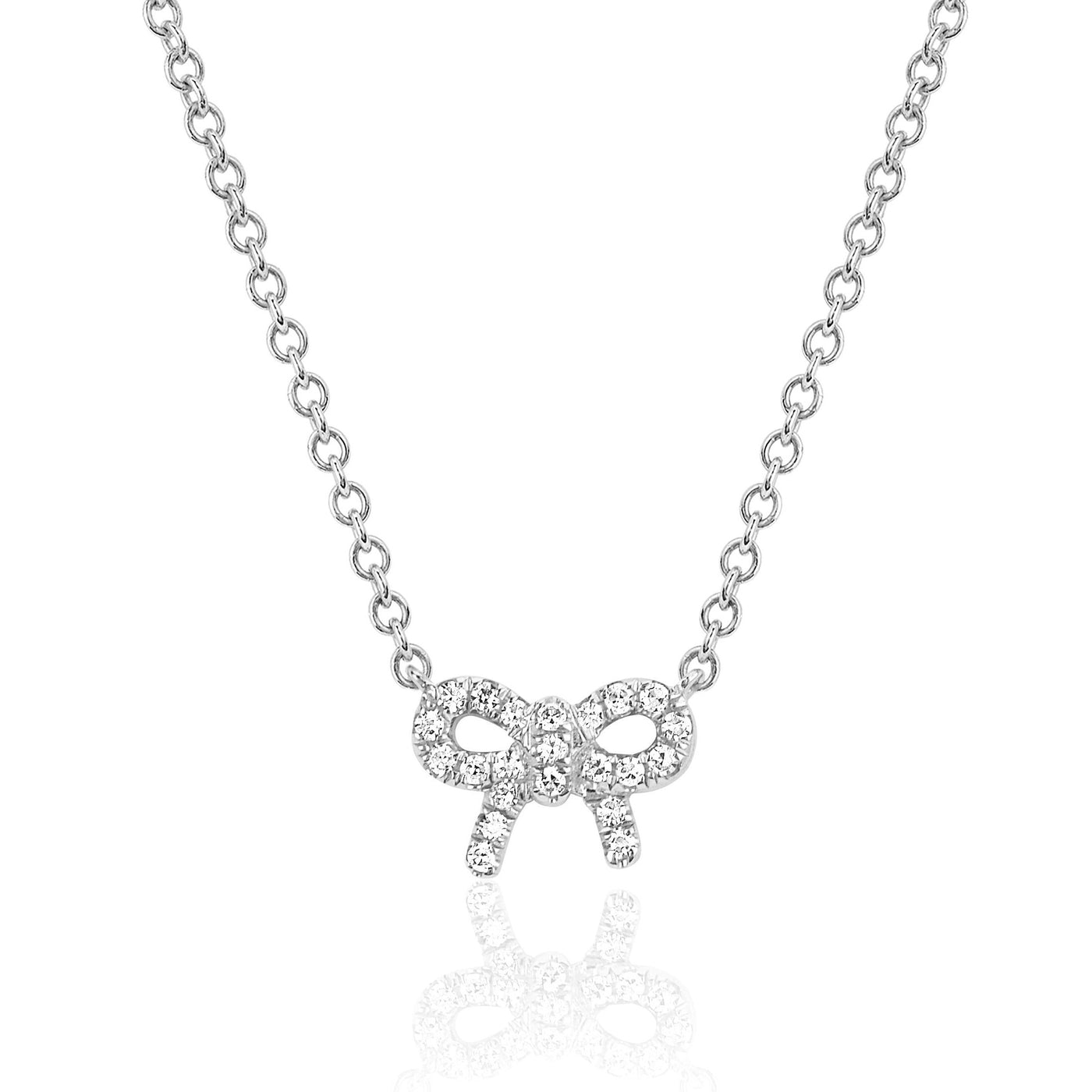 Mini Bow Diamond Necklace | .05tw