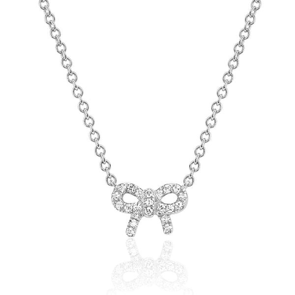 Mini Bow Diamond Necklace | .05tw