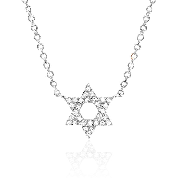 Diamond Star of David Necklace