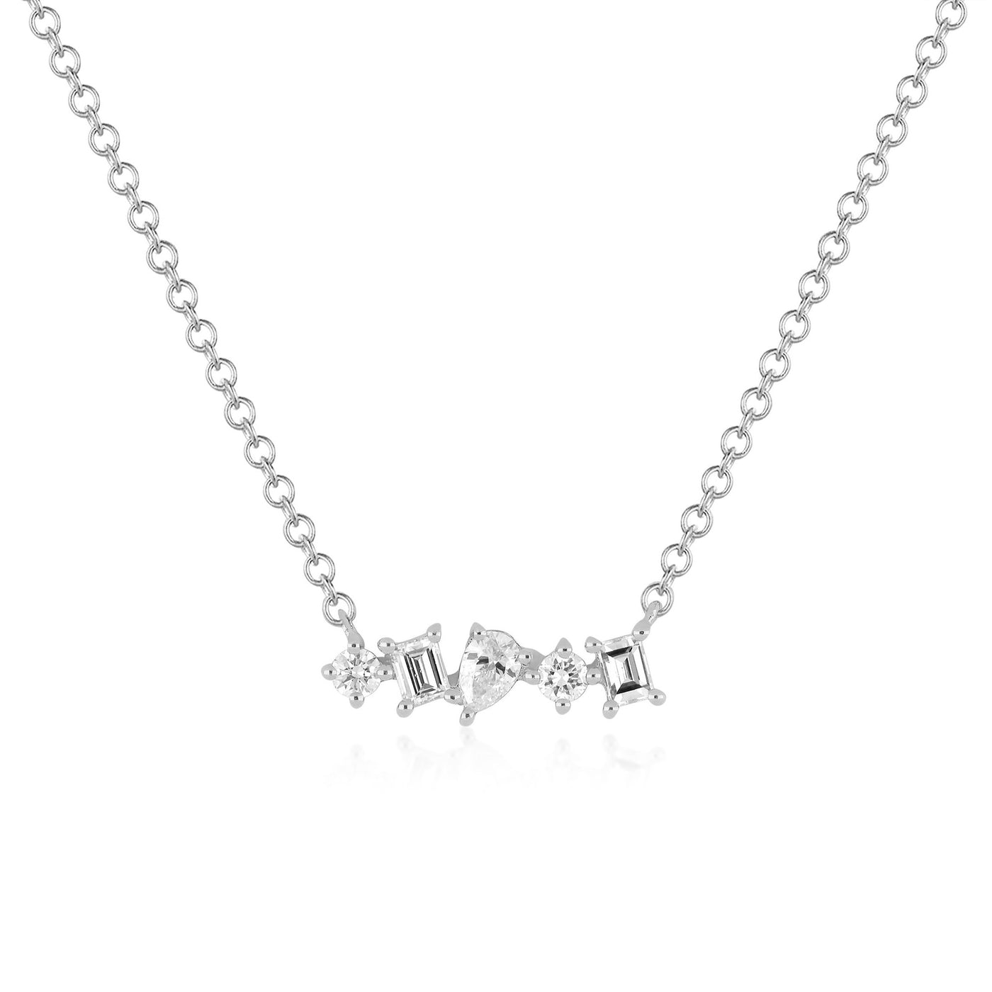 Mini Mixed Diamond Bar Necklace | 0.18tw