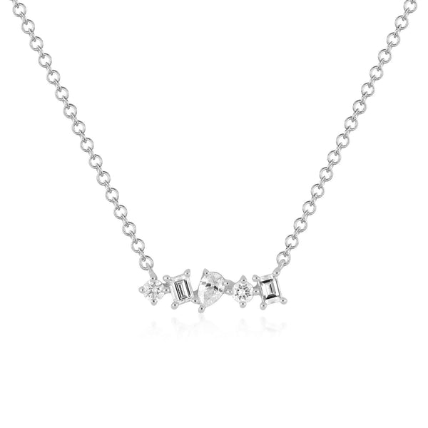 Mini Mixed Diamond Bar Necklace | 0.18tw