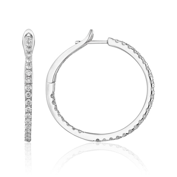 Medium Inside Outside Diamond Hoop Earrings