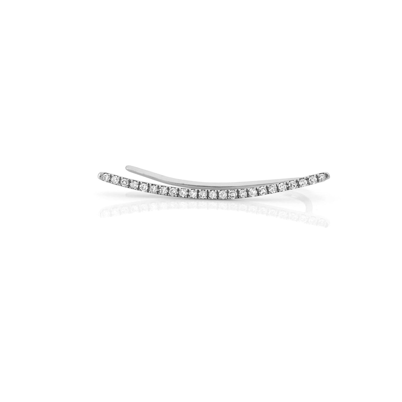 Single Diamond Curved Earring