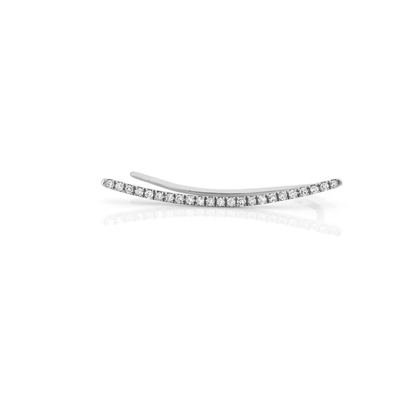 Single Diamond Curved Earring