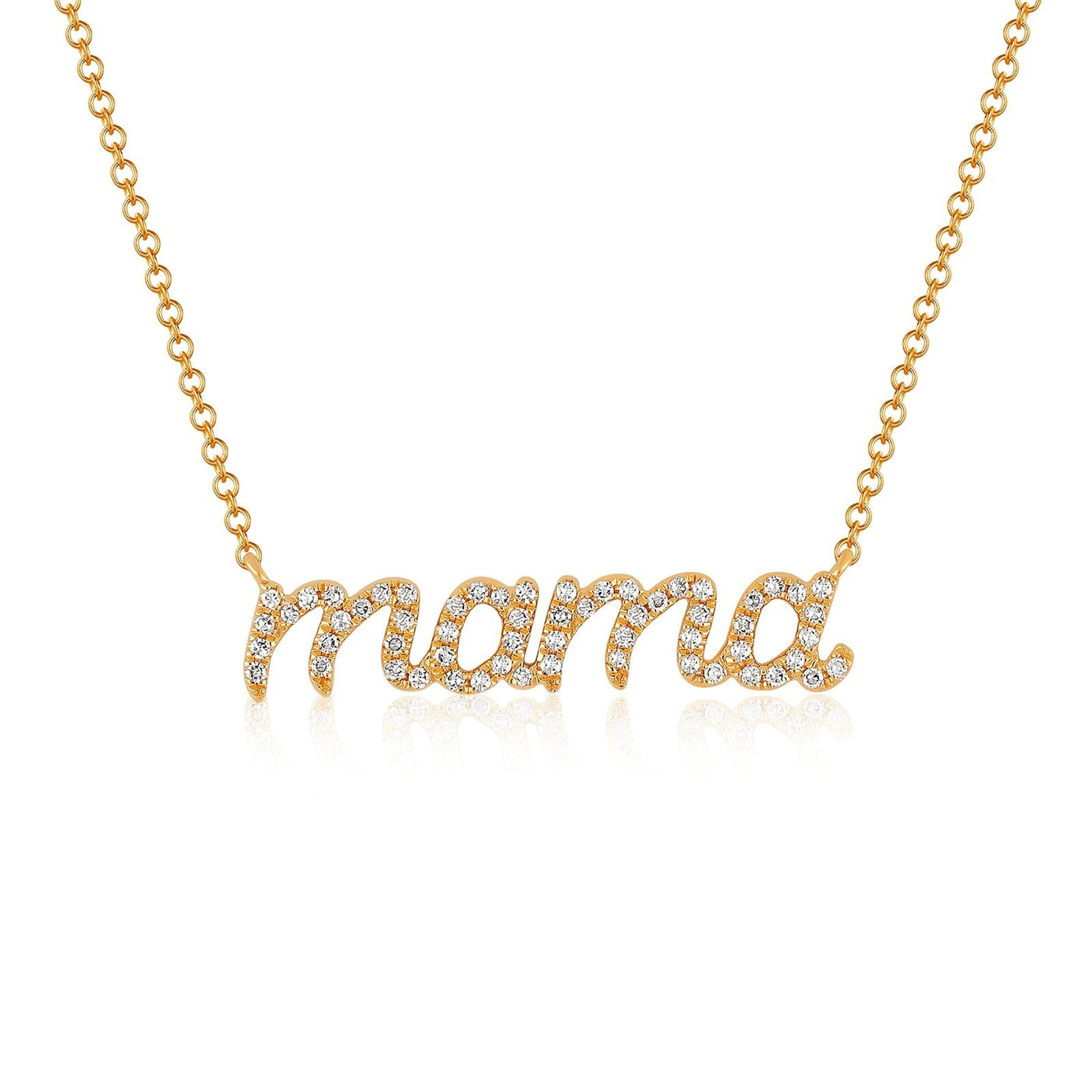 Diamond Script "Mama" Necklace