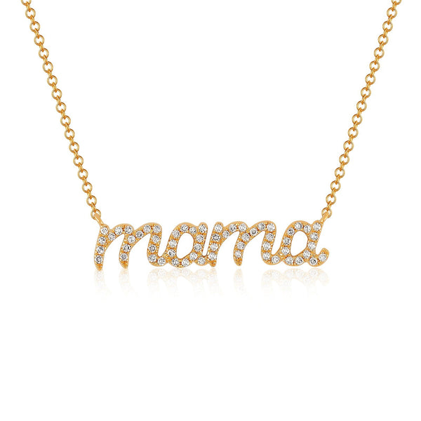 Diamond Script "Mama" Necklace