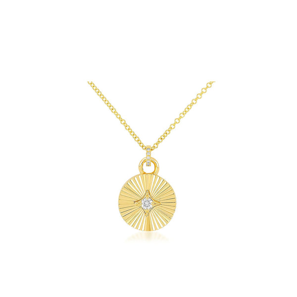 Diamond Fluted Disc Pendant