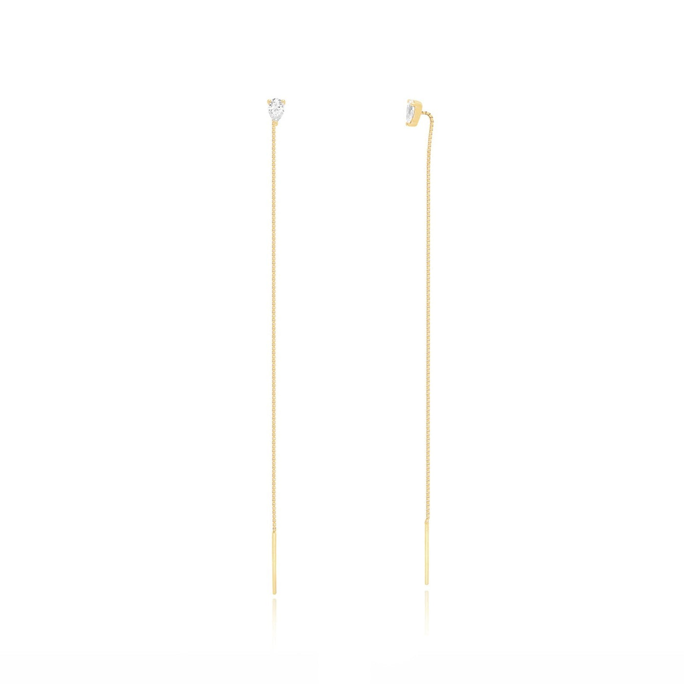 Pear Shape Diamond Chain Earrings