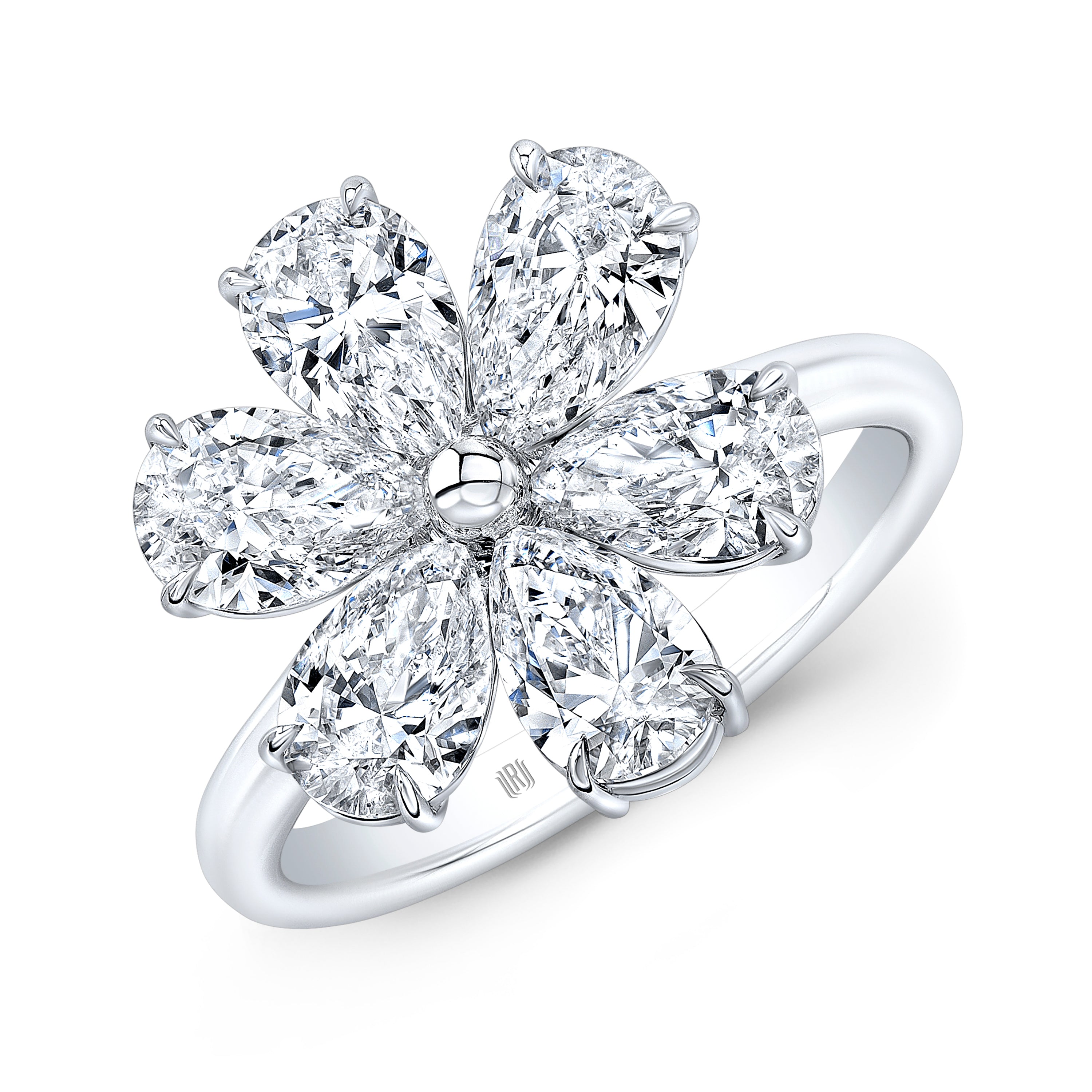 Pear Shape Diamond Flower Ring | 1.97tw – Polacheck's Jewelers