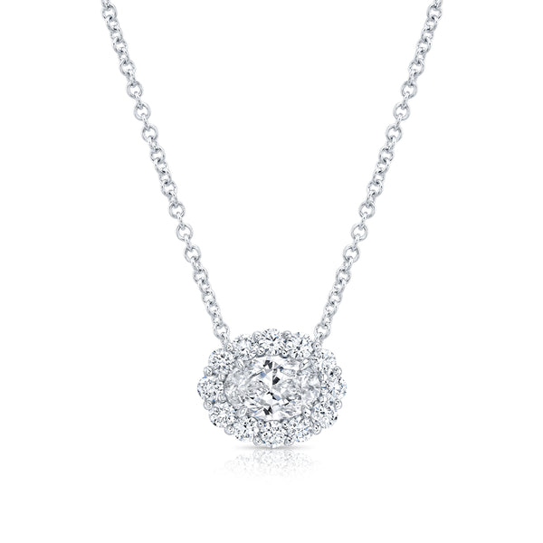 Oval Cut & Round Brilliant Diamond Necklace