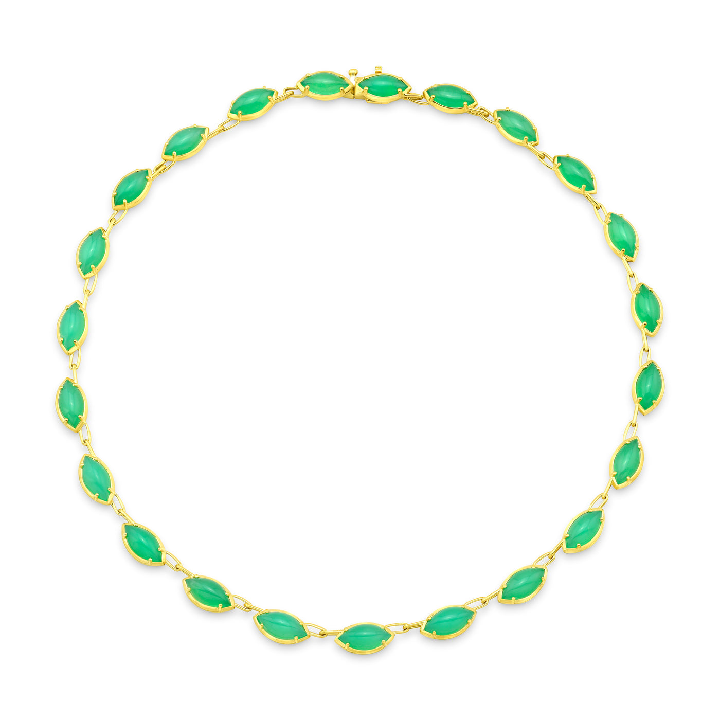 Marquise Chrysoprase Cab Necklace