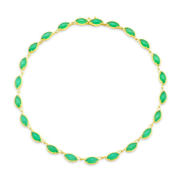 Marquise Chrysoprase Cab Necklace