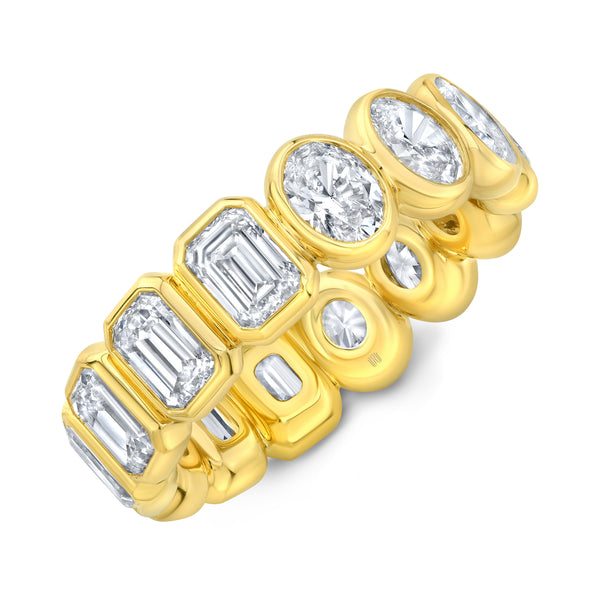 Emerald & Oval Cut Diamond Eternity Band | 5.00tw